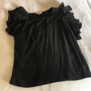 Silk black sleeveless party top